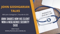 John Goshgarian Talks Episode 2.2 for Country Club, Florida Citizen - John Shares How His Client Won A Negligence Security Case