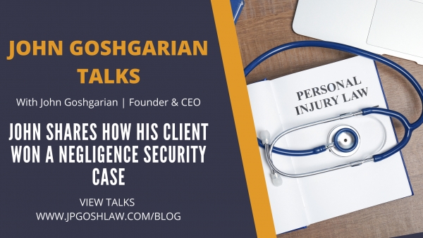 John Goshgarian Talks Episode 2.2 for Coral Springs, Florida Citizen - John Shares How His Client Won A Negligence Security Case
